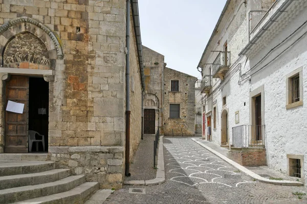 Bovino Italie 2021 Une Rue Étroite Parmi Les Vieilles Maisons — Photo