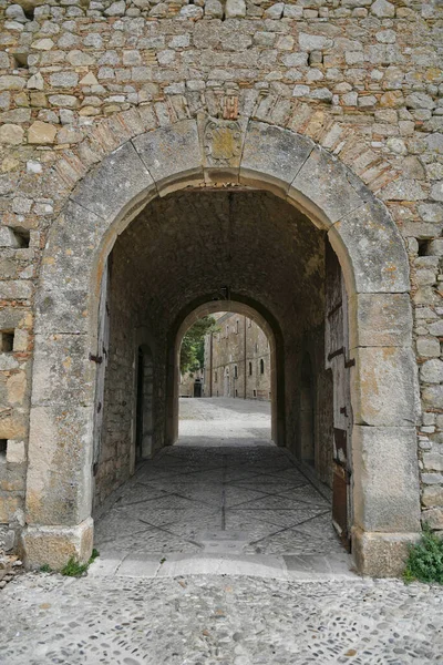 Bovino Italia 2021 Ingresso Castello Medievale Centro Storico Del Sud — Foto Stock