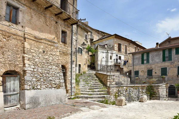 Malá Ulice Mezi Starými Domy Arce Středověké Vesnice Regionu Lazio — Stock fotografie