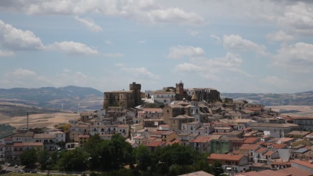 Panoramisch Uitzicht Rocchetta Sant Antonio Een Middeleeuws Dorp Zuid Italië — Stockvideo