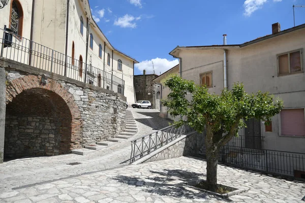 Ulice Mezi Starými Domy Vallata Středověké Vesnice Regionu Kampánie Itálii — Stock fotografie