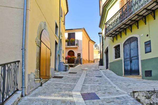 Uma Rua Entre Antigas Casas Cassano Irpino Uma Aldeia Medieval — Fotografia de Stock