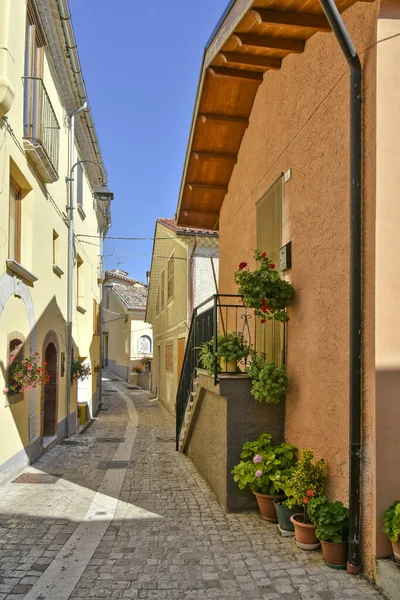 Una Strada Tra Antiche Case Cassano Irpino Borgo Medievale Campania — Foto Stock