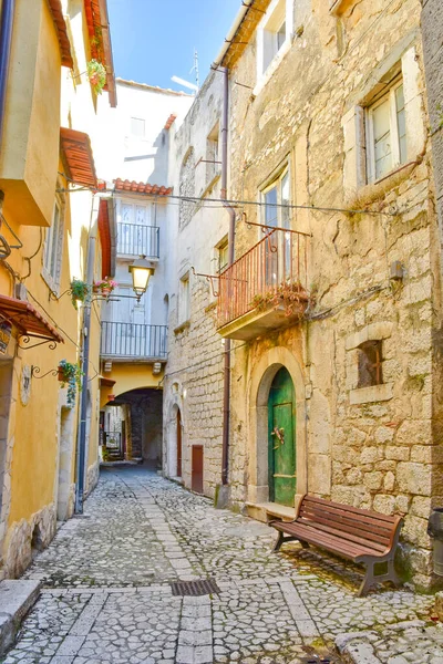 Uma Rua Estreita Cidade Medieval Guardia Sanframondi Província Benevento Itália — Fotografia de Stock