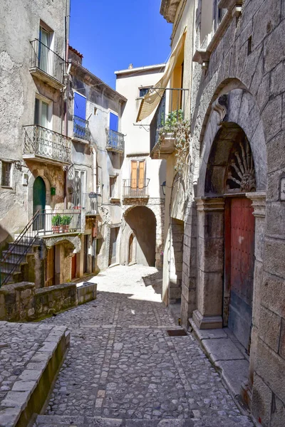 Wąska Uliczka Średniowiecznym Mieście Guardia Sanframondi Prowincji Benevento Włochy — Zdjęcie stockowe