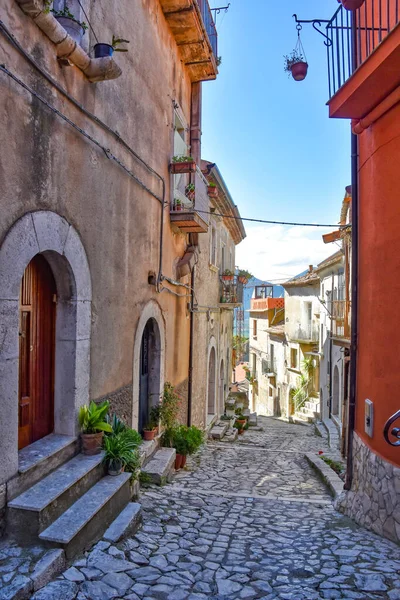 Uma Rua Estreita Cidade Medieval Guardia Sanframondi Província Benevento Itália — Fotografia de Stock