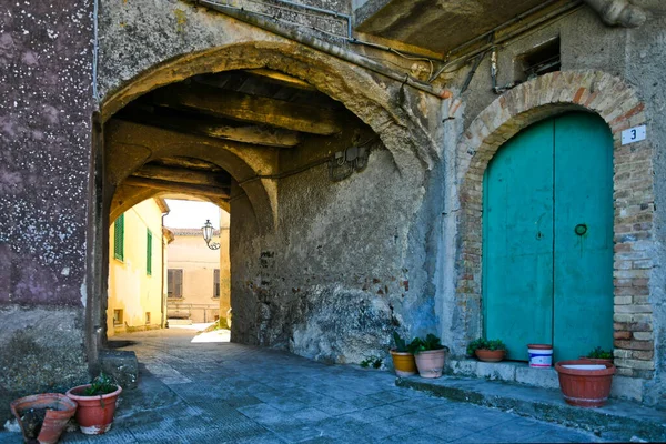 Egy Sikátor Torrecuso Házai Között Egy Régi Város Benevento Tartományban — Stock Fotó