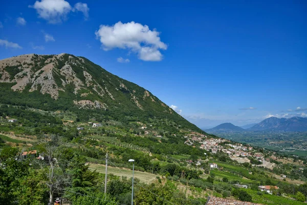 Vista Paisagem Torrecuso Uma Cidade Velha Província Benevento Itália — Fotografia de Stock