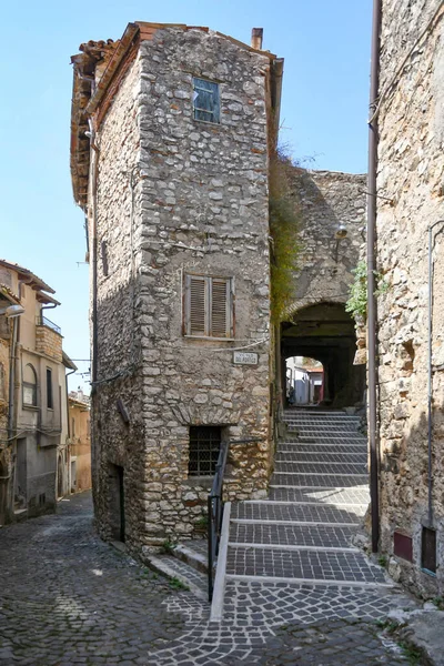 Maenza Itálie Července2021 Ulice Historickém Centru Středověkého Města Regionu Lazio — Stock fotografie