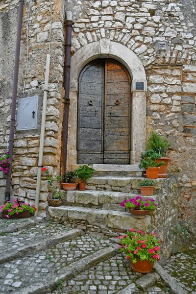 Porta Una Vecchia Casa Maenza Una Città Medievale Nel Lazio — Foto Stock