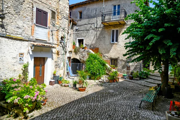 Maenza Italy July 2021 Street Historic Center Medieval Town Lazio — Stock Photo, Image