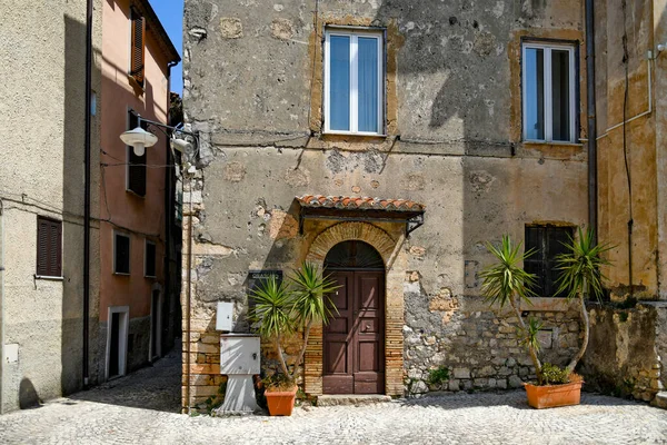 Facade Old House Maenza Medieval Town Lazio Region Italy — Stock Photo, Image