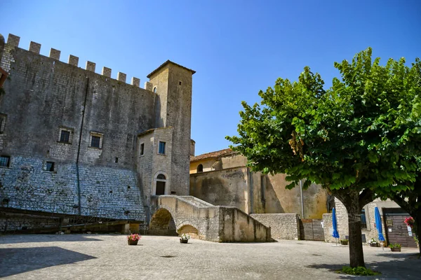 Malé Náměstí Středověké Čtvrti Maenza Středověké Město Regionu Lazio Itálie — Stock fotografie