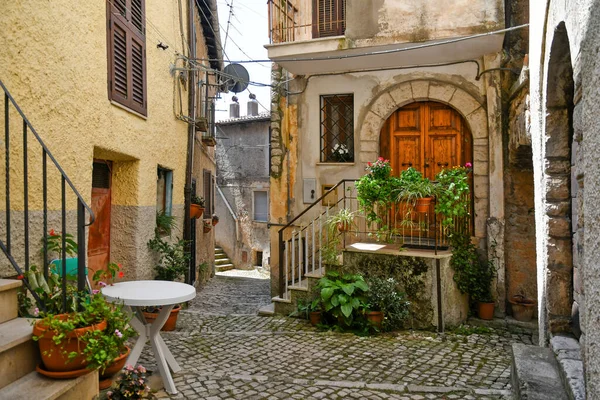 Maenza Italy July 2021 Street Historic Center Medieval Town Lazio — Stock Photo, Image