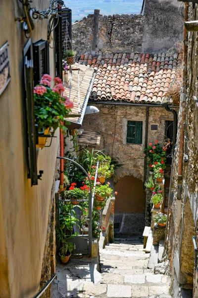 Maenza Italia Luglio 2021 Una Strada Nel Centro Storico Una — Foto Stock