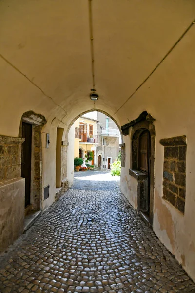 Maenza Itálie Července2021 Ulice Historickém Centru Středověkého Města Regionu Lazio — Stock fotografie
