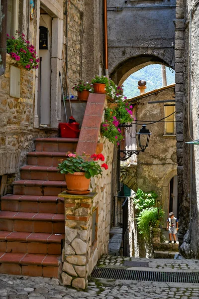 Carpineto Italy July 2021 Street Historic Center Medieval Town Lazio — Stock Photo, Image
