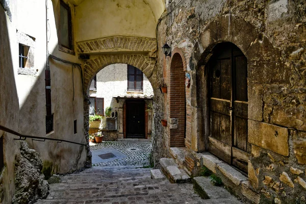 Carpineto Italy July 2021 Street Historic Center Medieval Town Lazio — Stock Photo, Image