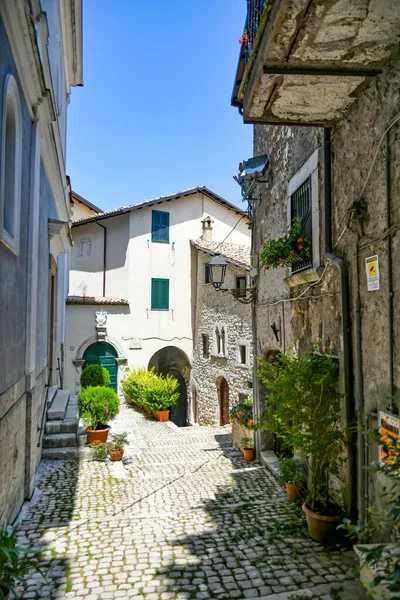 Carpineto Włochy Lipca 2021 Ulica Zabytkowym Centrum Średniowiecznego Miasta Regionie — Zdjęcie stockowe