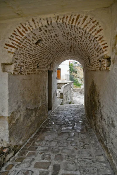 Uma Rua Centro Histórico Aliano Uma Cidade Velha Região Basilicata — Fotografia de Stock