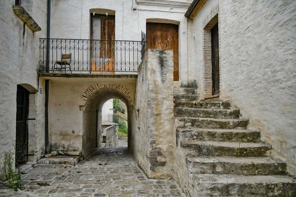 Uma Rua Centro Histórico Aliano Uma Cidade Velha Região Basilicata — Fotografia de Stock