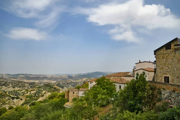 Blick Auf Die Landschaft Rund Aliano Eine Alte Stadt Der — Stockfoto