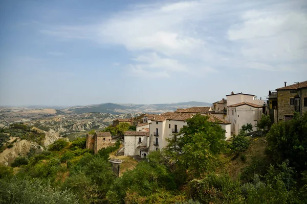 Panoramatický Výhled Krajinu Kolem Aliano Staré Město Regionu Basilicata Itálie — Stock fotografie