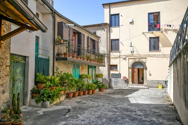Ulica Zabytkowym Centrum Acri Średniowieczne Miasto Regionie Kalabrii Włoszech — Zdjęcie stockowe