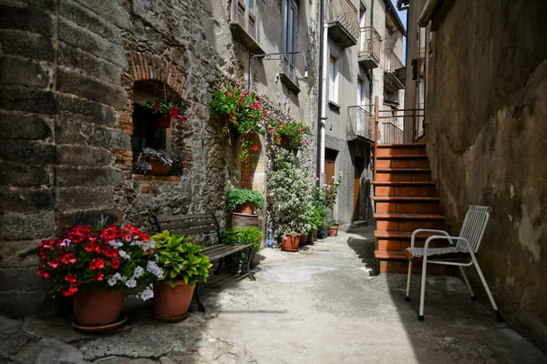 Eine Straße Historischen Zentrum Von San Giovanni Fiore Einer Mittelalterlichen — Stockfoto