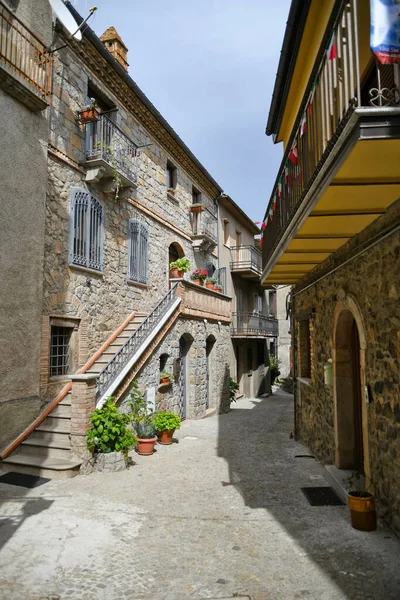 Cosenza eyaletinin ortaçağ kasabası Fiore 'da San Giovanni' nin tarihi merkezinde bir cadde..