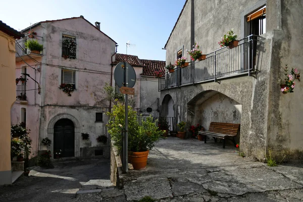Eine Straße Historischen Zentrum Von Rivello Einer Mittelalterlichen Stadt Der — Stockfoto