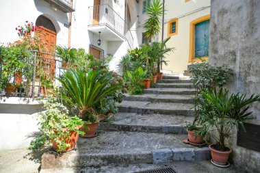 Rivello 'nun tarihi merkezinde bir cadde, İtalya' nın Basilicata bölgesinde bir ortaçağ kasabası..