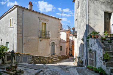 Rivello 'nun tarihi merkezinde bir cadde, İtalya' nın Basilicata bölgesinde bir ortaçağ kasabası..