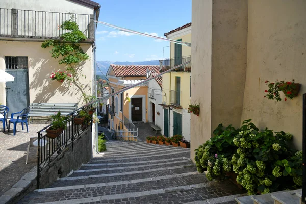 Uma Rua Centro Histórico Rivello Uma Cidade Medieval Região Basilicata — Fotografia de Stock