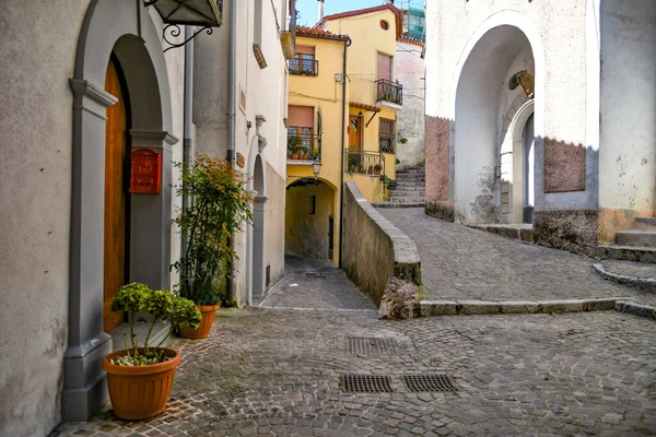 Egy Utca Rivello Történelmi Központjában Egy Középkori Város Basilicata Régióban — Stock Fotó