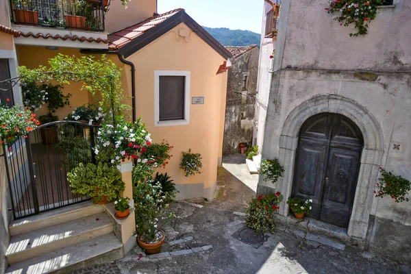 Uma Rua Centro Histórico Rivello Uma Cidade Medieval Região Basilicata — Fotografia de Stock