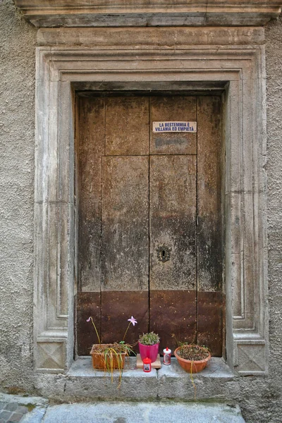 Porte Une Ancienne Église Dans Centre Historique Rivello Une Ville — Photo