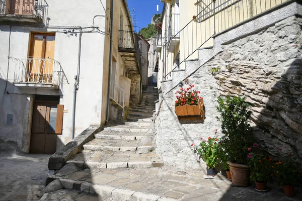 Ulice Historickém Centru Castelsaraceno Staré Město Regionu Basilicata Itálie — Stock fotografie