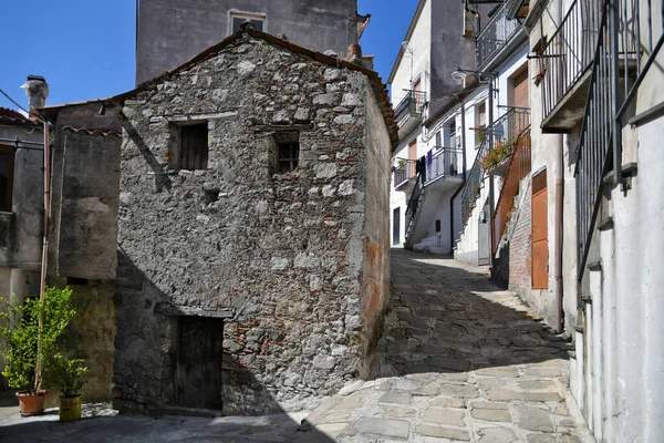 Une Rue Dans Centre Historique Castelsaraceno Une Vieille Ville Région — Photo