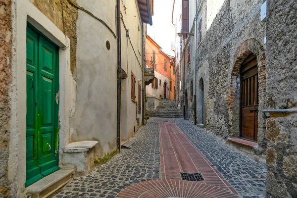 Una Calle Centro Histórico Morolo Una Ciudad Medieval Provincia Frosinone —  Fotos de Stock