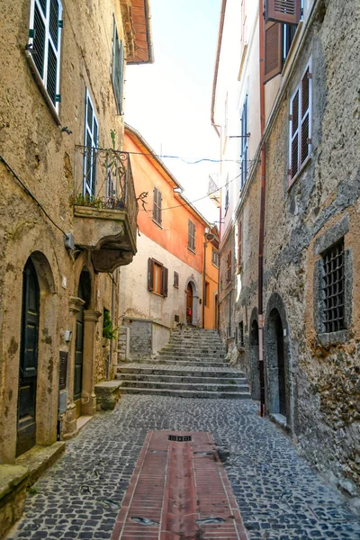 Ulica Zabytkowym Centrum Morolo Średniowieczne Miasto Prowincji Frosinone — Zdjęcie stockowe