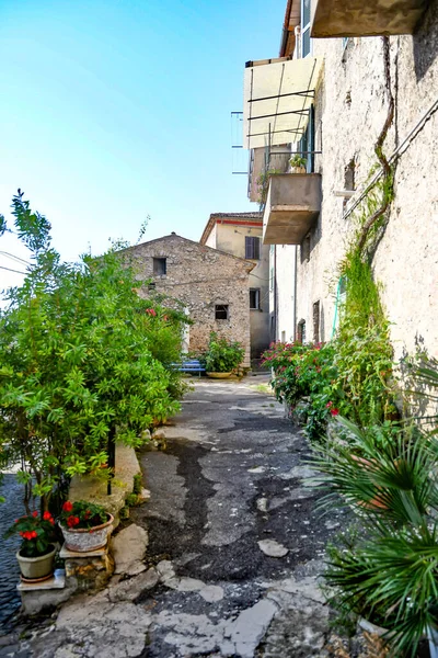 Una Strada Nel Centro Storico Morolo Borgo Medievale Della Provincia — Foto Stock