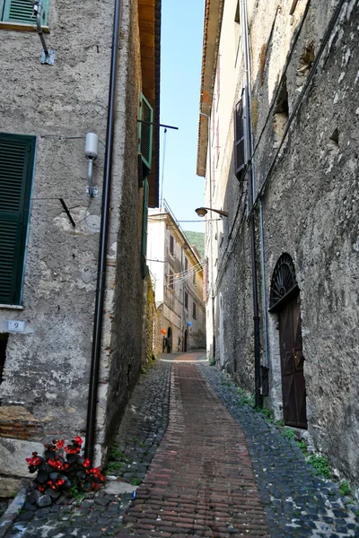 Una Calle Centro Histórico Morolo Una Ciudad Medieval Provincia Frosinone —  Fotos de Stock