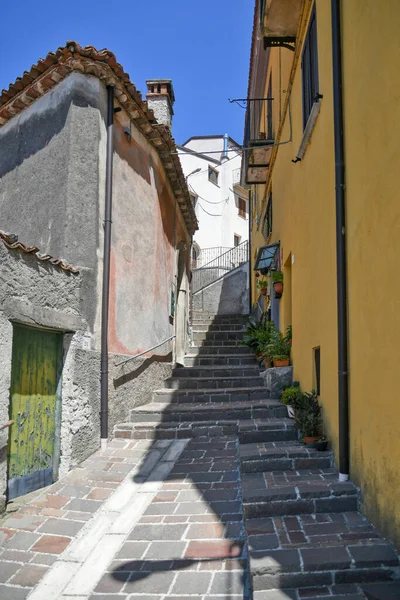Úzká Ulice Mezi Starými Domy Castelluccio Superiore Malé Město Provincii — Stock fotografie