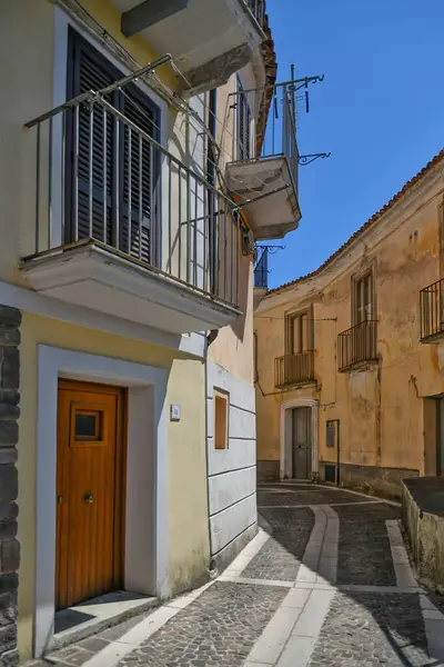 Une Rue Étroite Entre Les Vieilles Maisons Castelluccio Superiore Une — Photo