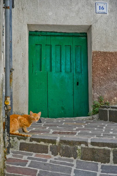 Castelluccio Superiore Italia 2021 Porta Ingresso Una Caratteristica Casa Piccolo — Foto Stock