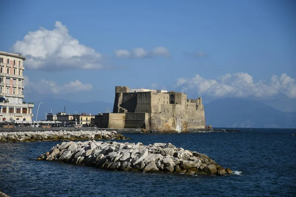 Château Médiéval Sur Mer Naples Une Ville Dans Sud Italie — Photo