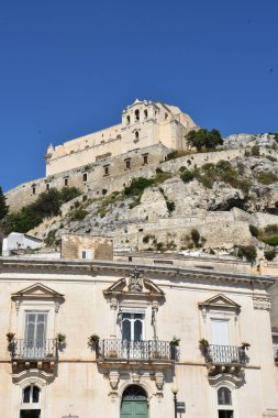 Scicli Panoraması, İtalya 'nın Ragusa eyaletinde Sicilya' da bir kasaba..