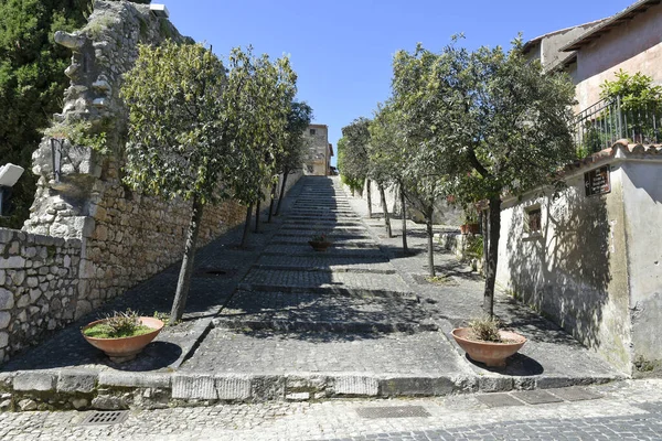 Характерна Вулиця Сермонеті Середньовічному Селі Районі Лаціо Італія — стокове фото