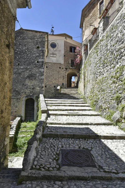 Ulice Středověkého Města San Donato Val Comino Regionu Lazio Itálie — Stock fotografie